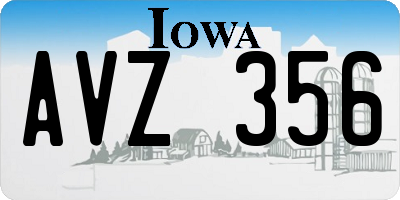 IA license plate AVZ356
