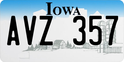 IA license plate AVZ357