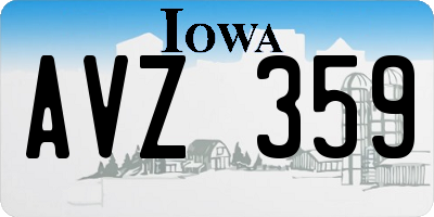 IA license plate AVZ359