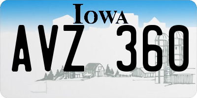 IA license plate AVZ360