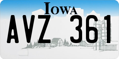 IA license plate AVZ361