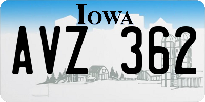IA license plate AVZ362