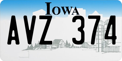 IA license plate AVZ374