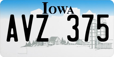 IA license plate AVZ375