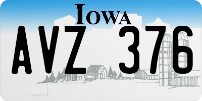 IA license plate AVZ376
