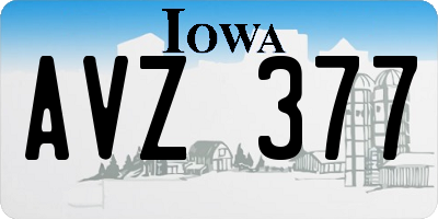 IA license plate AVZ377