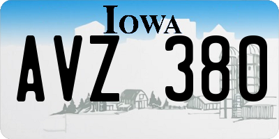 IA license plate AVZ380