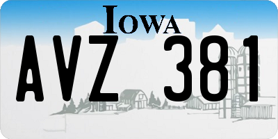 IA license plate AVZ381