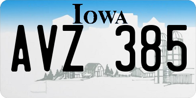 IA license plate AVZ385