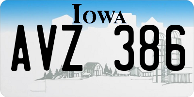 IA license plate AVZ386