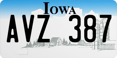 IA license plate AVZ387