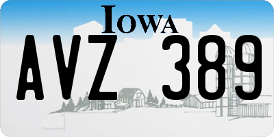 IA license plate AVZ389