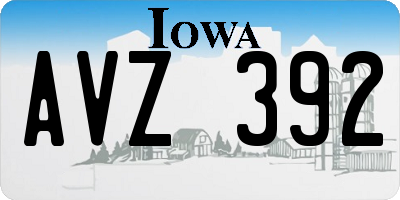 IA license plate AVZ392