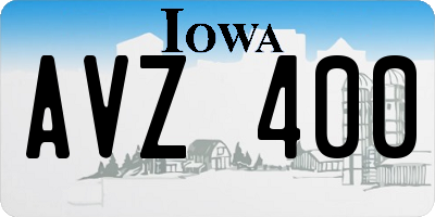 IA license plate AVZ400