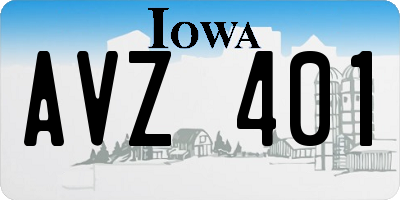 IA license plate AVZ401