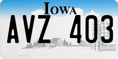 IA license plate AVZ403