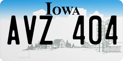 IA license plate AVZ404