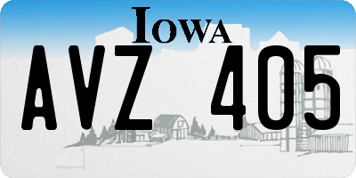 IA license plate AVZ405