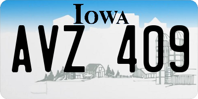 IA license plate AVZ409