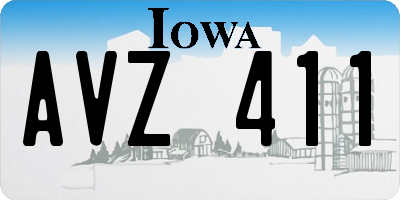 IA license plate AVZ411