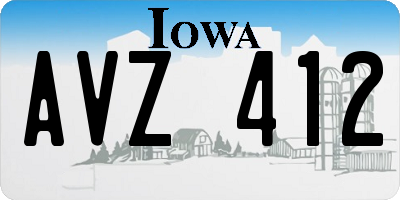 IA license plate AVZ412