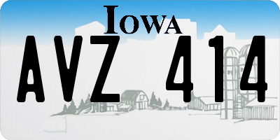 IA license plate AVZ414