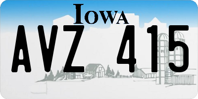 IA license plate AVZ415