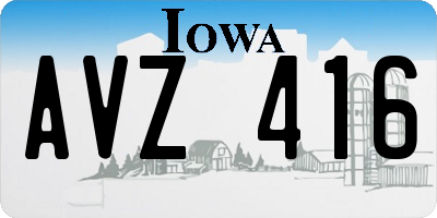 IA license plate AVZ416