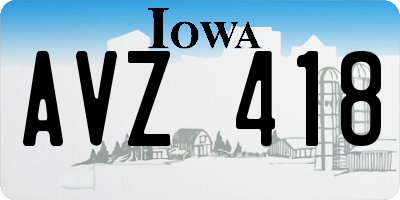 IA license plate AVZ418