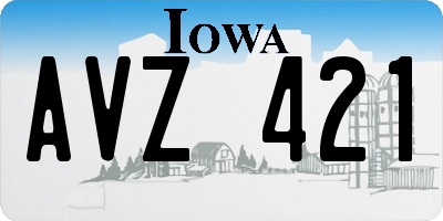 IA license plate AVZ421