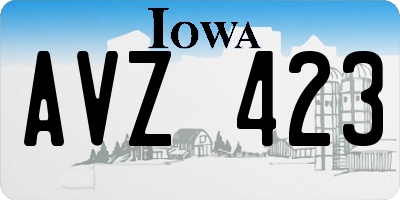 IA license plate AVZ423