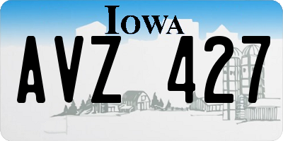 IA license plate AVZ427
