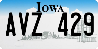 IA license plate AVZ429