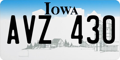 IA license plate AVZ430
