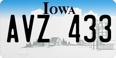 IA license plate AVZ433