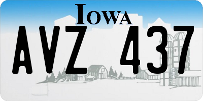 IA license plate AVZ437