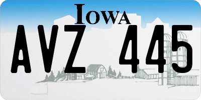 IA license plate AVZ445