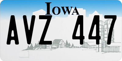 IA license plate AVZ447