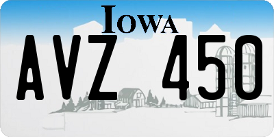 IA license plate AVZ450