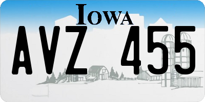 IA license plate AVZ455