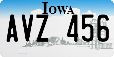 IA license plate AVZ456