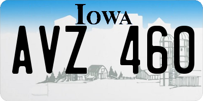IA license plate AVZ460