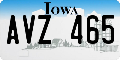 IA license plate AVZ465