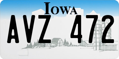 IA license plate AVZ472