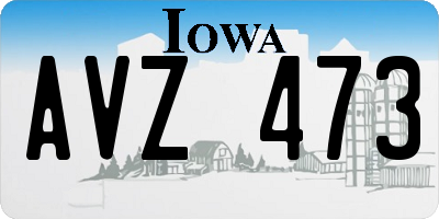 IA license plate AVZ473