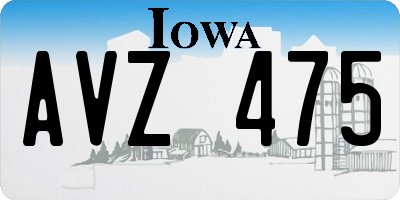 IA license plate AVZ475