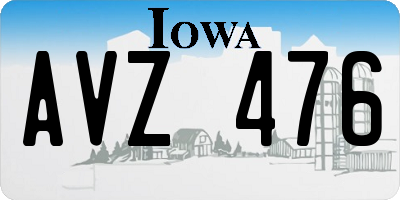IA license plate AVZ476