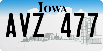 IA license plate AVZ477