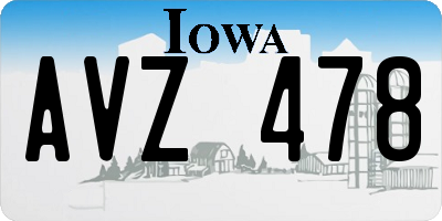 IA license plate AVZ478