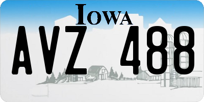 IA license plate AVZ488